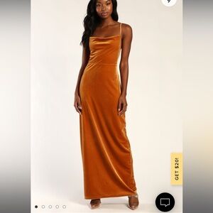 Gold Velvet Lulus Dress